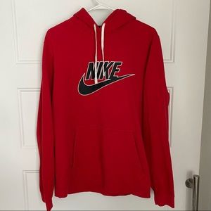 Red Nike Logo Hoodie